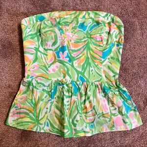 Strapless Peplum Lilly Pulitzer Top